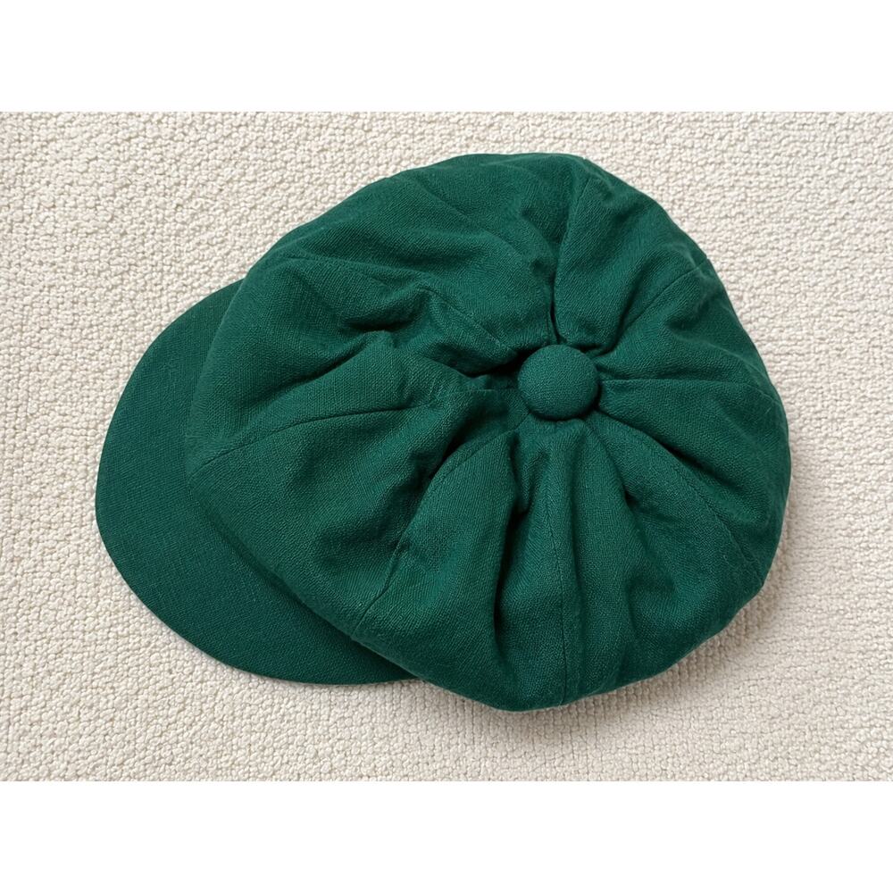 Vintage Green Applejack Tam O'Shanter Hat Wool Blend Classic Cap - Picture 2 of 3